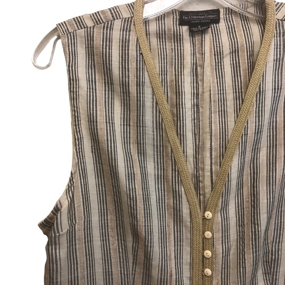 J Peterman Sleeveless Silk Long Tunic Duster Cardigan Button Front Women’s Small - Picture 10 of 15